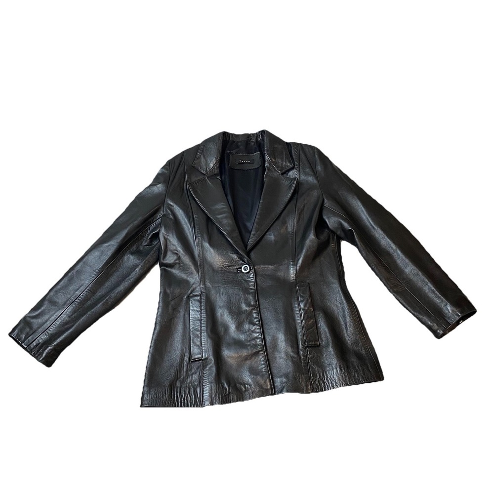 Swann Antonia Rovira Leather Jacket Women's XL Black Genuine Leather Usa Vintage